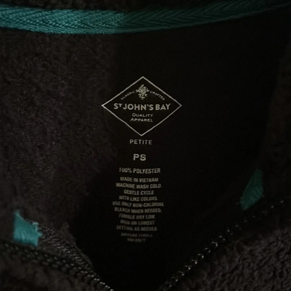 Black St John’s Bay Sherpa Quarter Zip Sweater - Picture 5 of 5